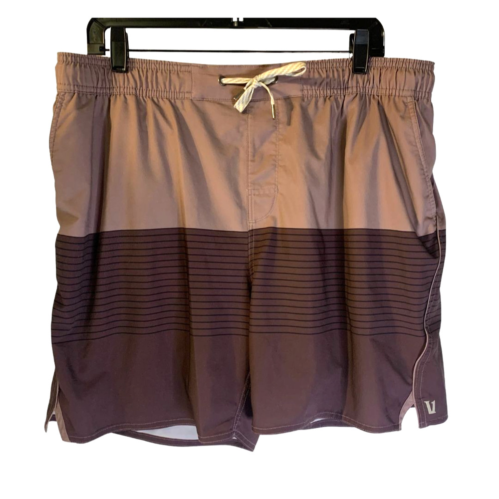 Vuori Men's Trail Running Shorts Size XXL Purple Lined Pockets Drawstring Waist